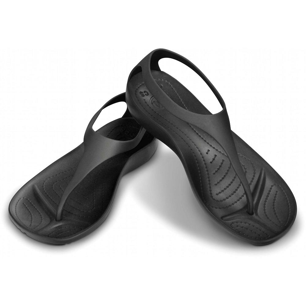 Black Women's Crocs Sexi Flip Flops | NZ 0177XYUF